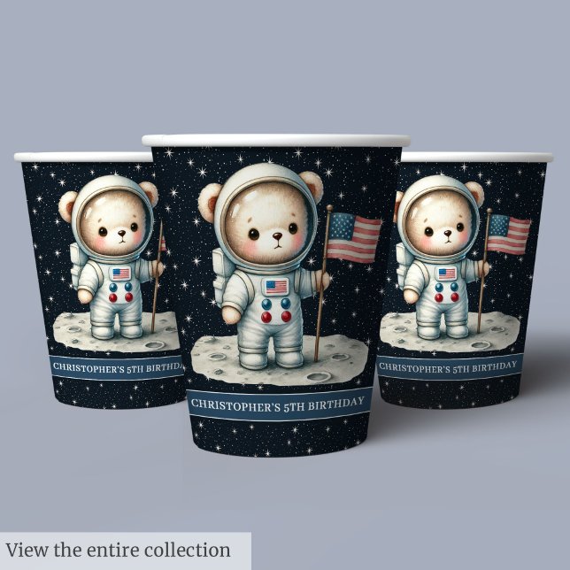 Space Adventure Teddy Bear Astronaut Baby Boy Cups (Space Adventure Teddy Bear Astronaut Baby Boy Cups)