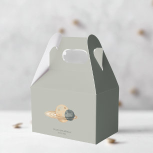 "Space Adventure Watercolor First Birthday Favour Box