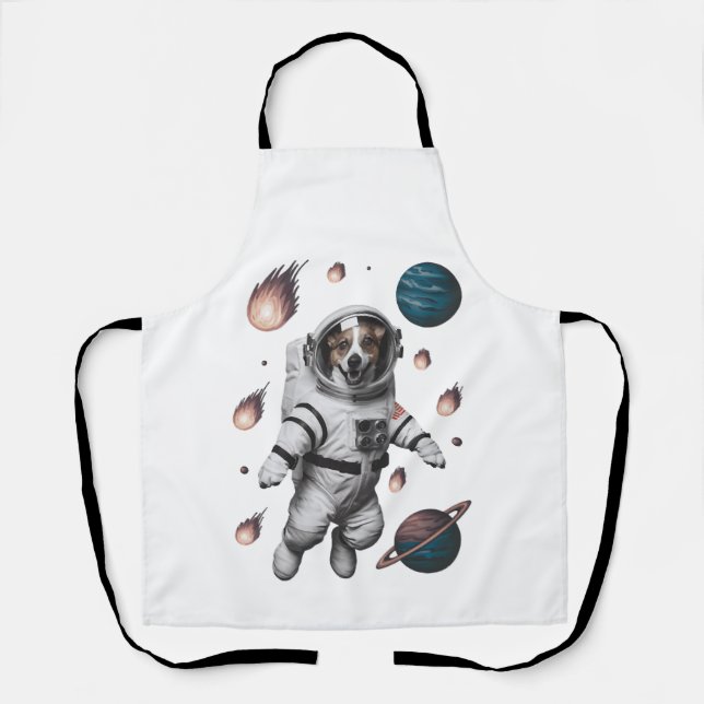Space Adventure With A Dog Astronaut Apron (Front)