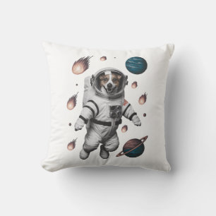 Space Adventure With A Dog Astronaut Cushion