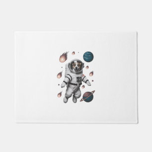 Space Adventure With A Dog Astronaut Doormat