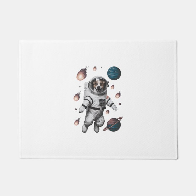 Space Adventure With A Dog Astronaut Doormat (Front)