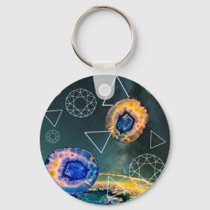 Space Agate Key Ring