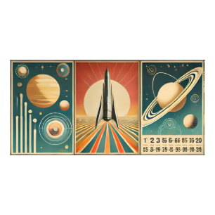 Space Age Art Space Time Calendar  Photo Print