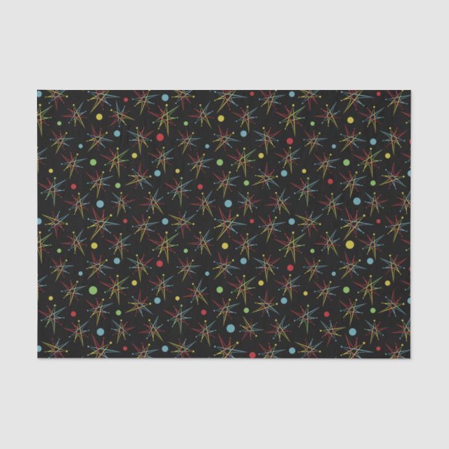 Space Age Atomic Retro Dot Custom Colours Tissue Paper (Front)