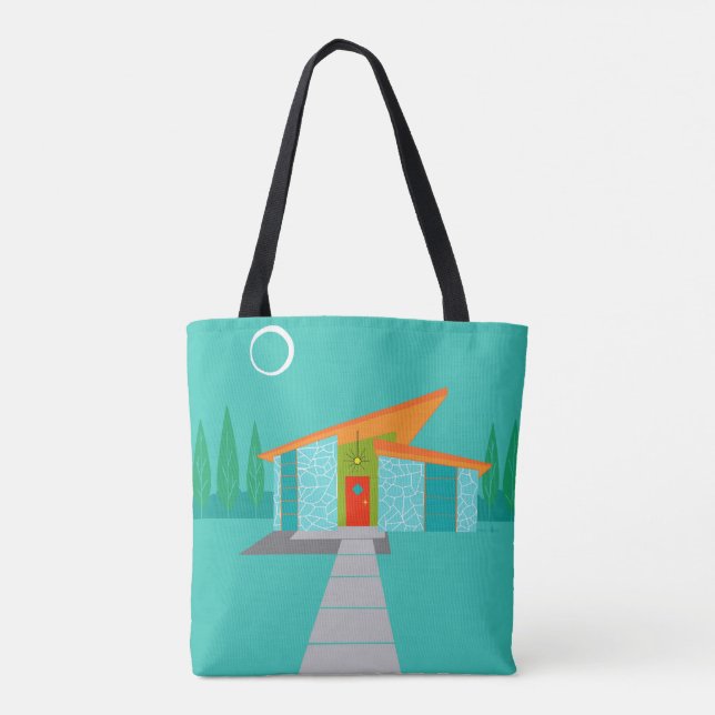 Space Age Cartoon All-Over Print Tote Bag (Back)