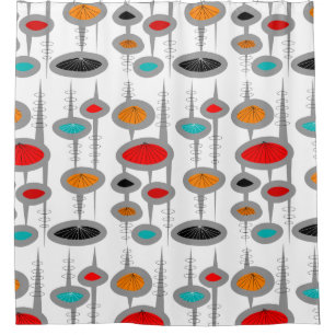 Space Age Colourful Shower Curtain
