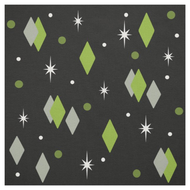 Space Age Diamonds Chartreuse Black Fabric (Swatch)