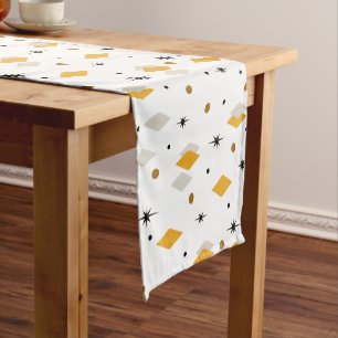 Space Age Diamonds Orange White Short Table Runner