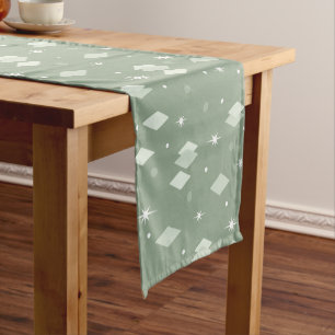 Space Age Diamonds Sage Green Short Table Runner