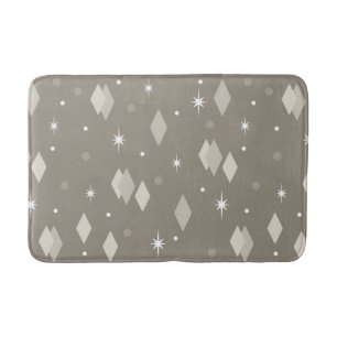 Space Age Diamonds Taupe Brown Grey Bath Mat