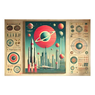 Space Age Interplanetary Coordinates Alien Relic Photo Print