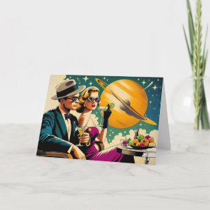 Space Age Las Vegas Martini Gangster Party Card