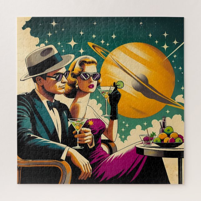 Space Age Las Vegas Martini Gangster Party Jigsaw Puzzle (Vertical)