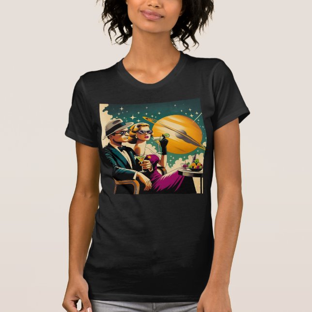 Space Age Las Vegas Martini Gangster Party T-Shirt (Front)
