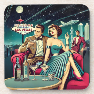 Space Age Las Vegas Martini Party Coaster