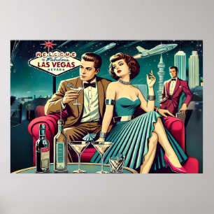 Space Age Las Vegas Martini Party Poster
