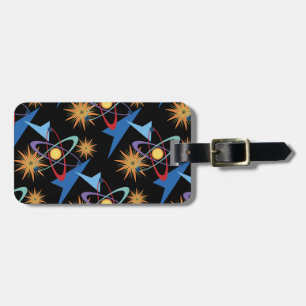 Space Age Retro Multicolored Pattern Luggage Tag