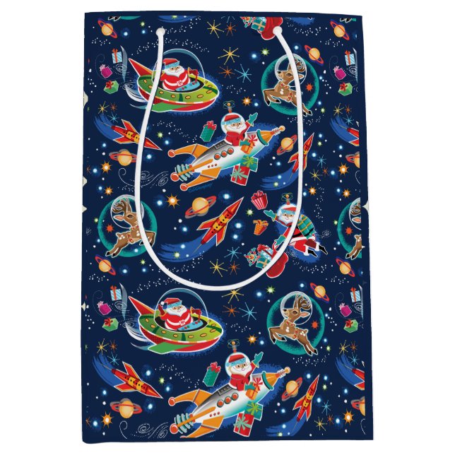Space Age Santa Christmas Gift Bag (Front)