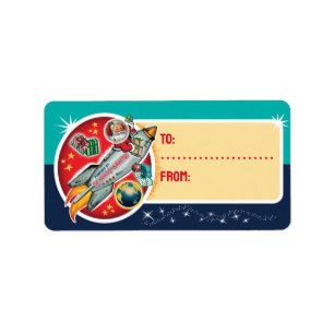 Space Age Santa Christmas Gift Tags