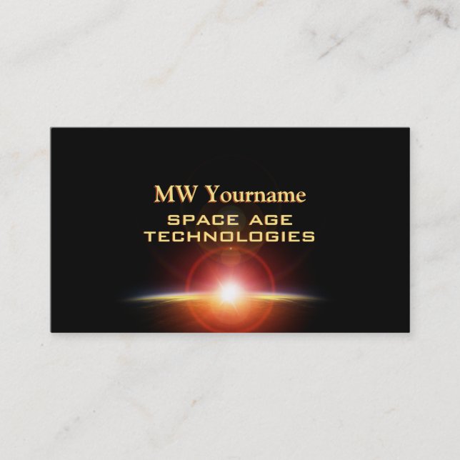 Space age technologies, solar flare business card (Front)