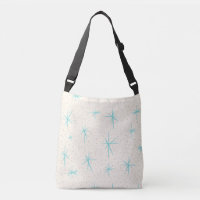 Space Age Turquoise Starbursts Cross Body Bag