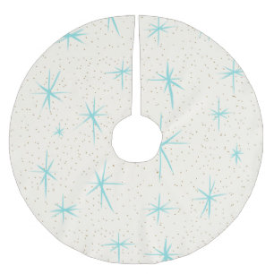 Space Age Turquoise Starbursts Tree Skirt