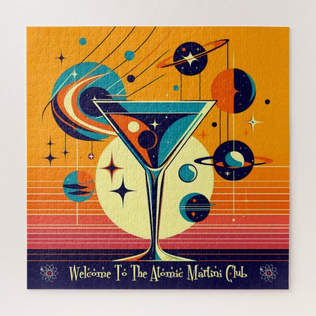 Space Age Welcome To The Atomic Martini Club Jigsaw Puzzle (Vertical)