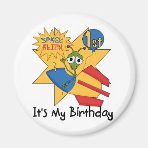 Space Alien 1st Birthday Tshirts and Gifts Magnet