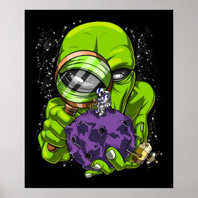Space Alien Astronaut Abduction UFO Conspiracy Poster (Front)