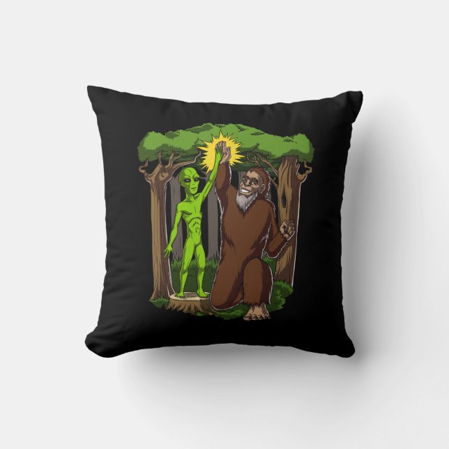 Space Alien Bigfoot Mystery Conspiracy Theory Cushion (Front)