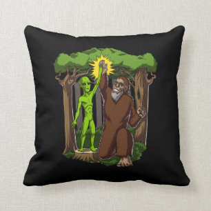 Space Alien Bigfoot Mystery Conspiracy Theory Cushion