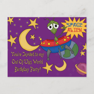 Space Alien Birthday Invitations