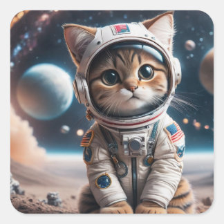 Space Alien Cat Astronaut Sticker