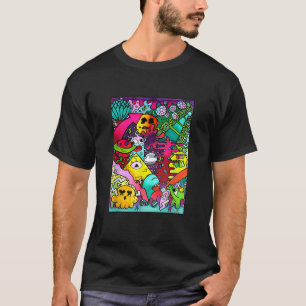 Space Alien Doodle Art Cute Comic Monster Illumina T-Shirt