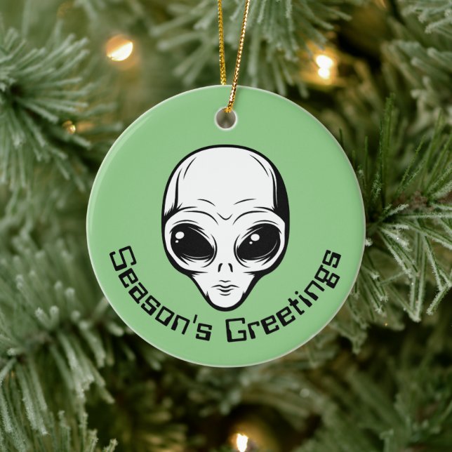 Space Alien Extraterrestrial Being Ceramic Ornament (Tree)