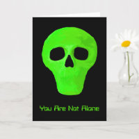Space Alien Face Funny Green Black UFO Get Well