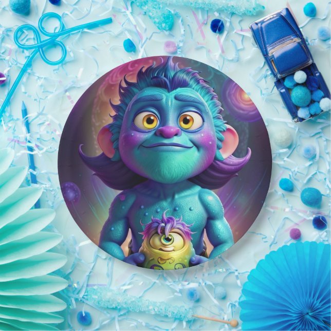 Space Alien & Friend  Paper Plate (Party)