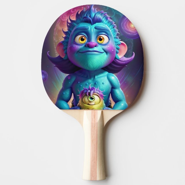 Space Alien & Friend Ping Pong Paddle (Front)