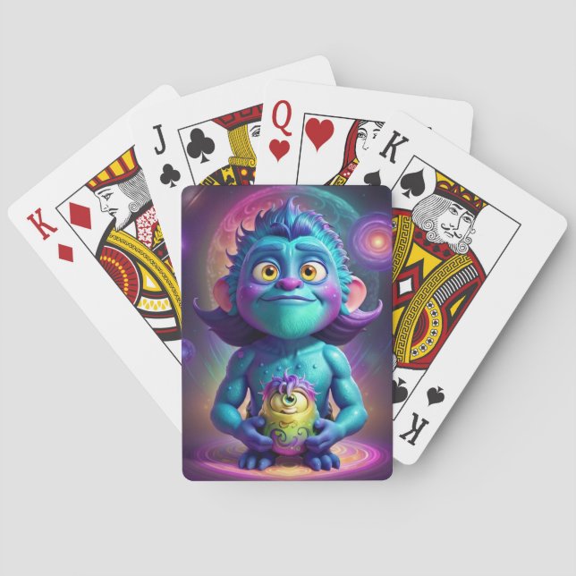 Space Alien & Friend Playing Cards (Back)