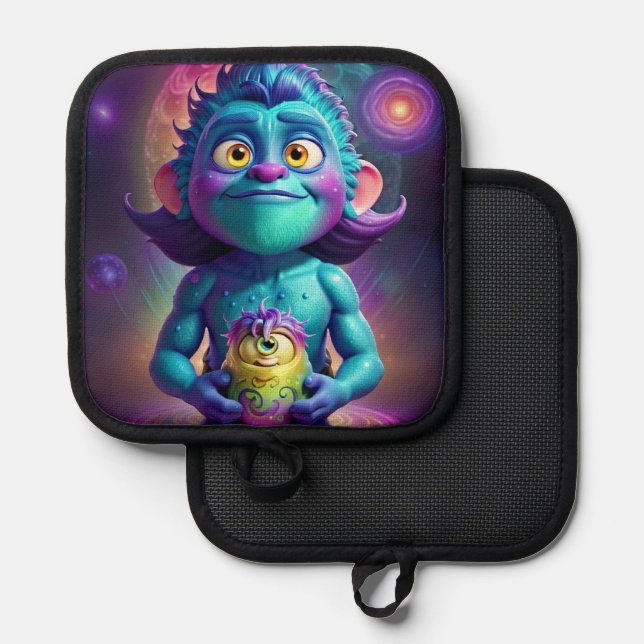 Space Alien & Friend Pot Holder (Front/Back)