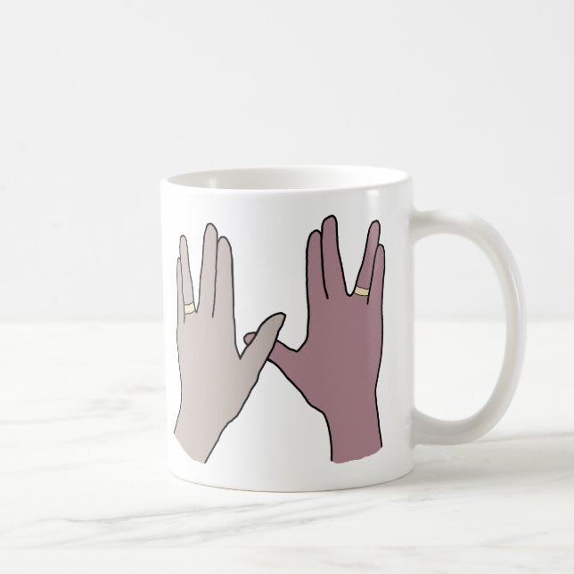 Space Alien Geek Nerd Wedding Love Graphic Mug (Right)