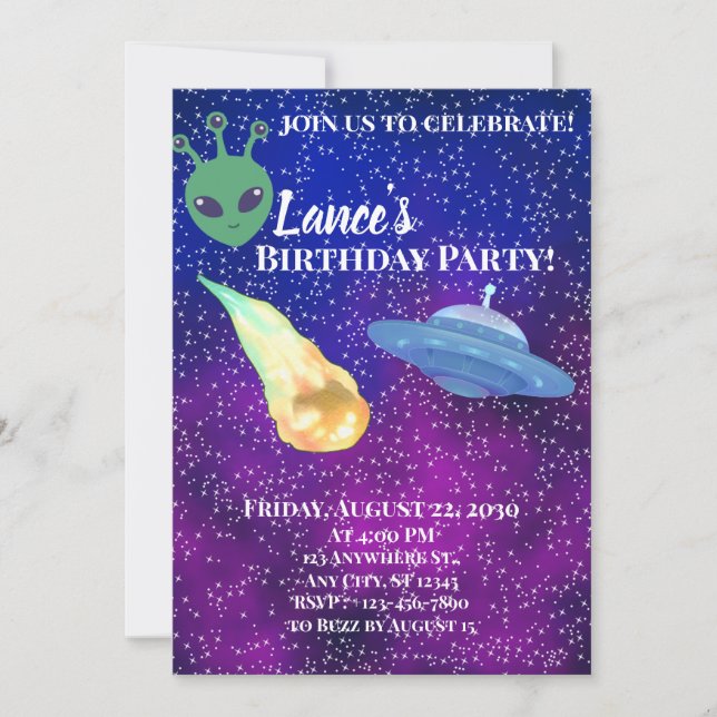 Space Alien Invitation (Front)