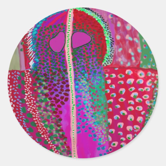 Space Alien Party Animal Classic Round Sticker (Front)