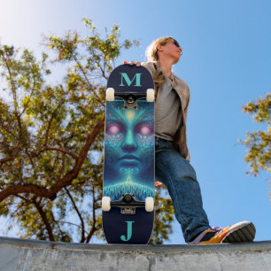 Space Alien Personalized Skateboard