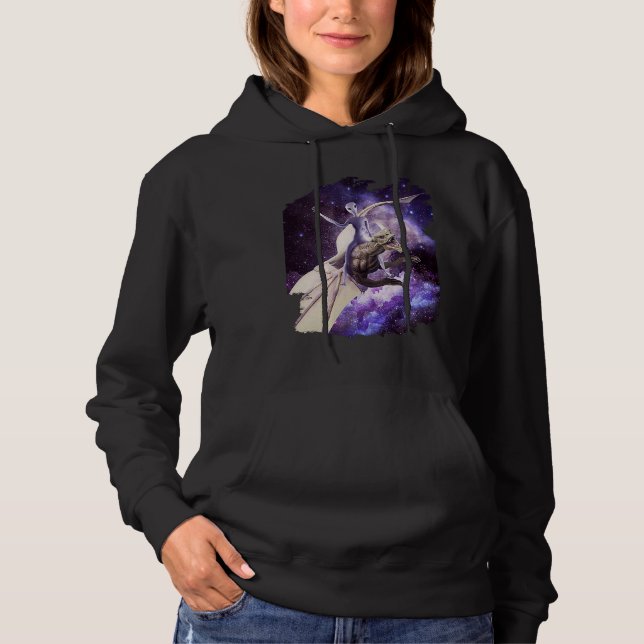 Space Alien Riding Dragon Hoodie (Front)