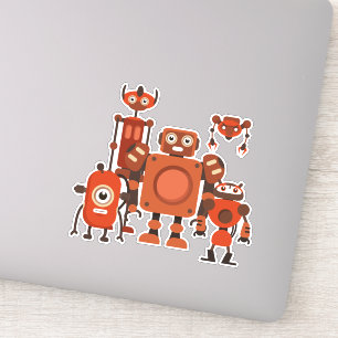 Space Alien Robots Vinyl Sticker