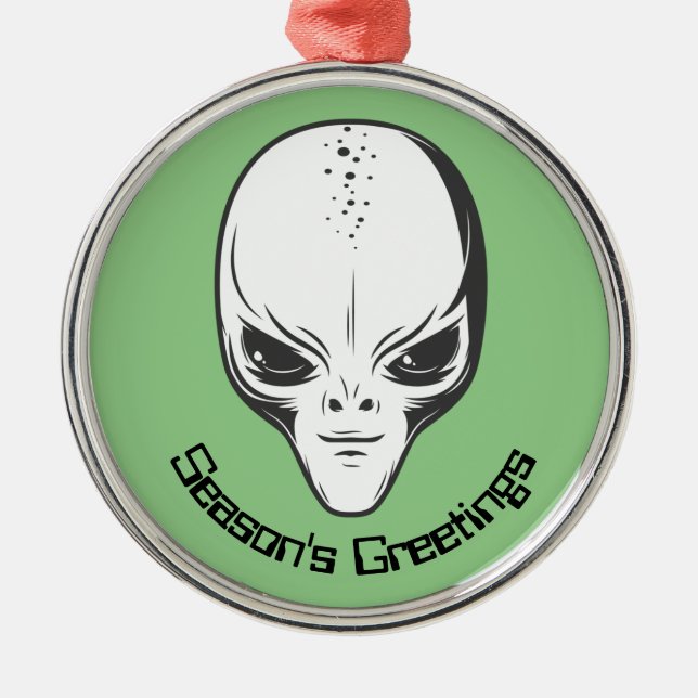 Space Alien Sci Fi Ufologist Metal Ornament (Front)
