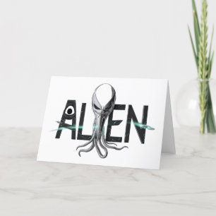 Space Alien Text Blank Card