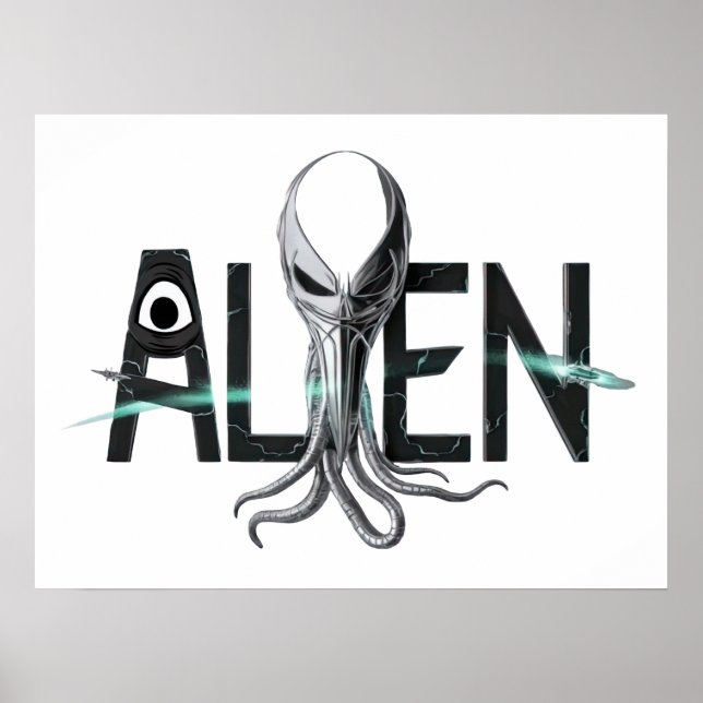 Space Alien Text Poster (Front)